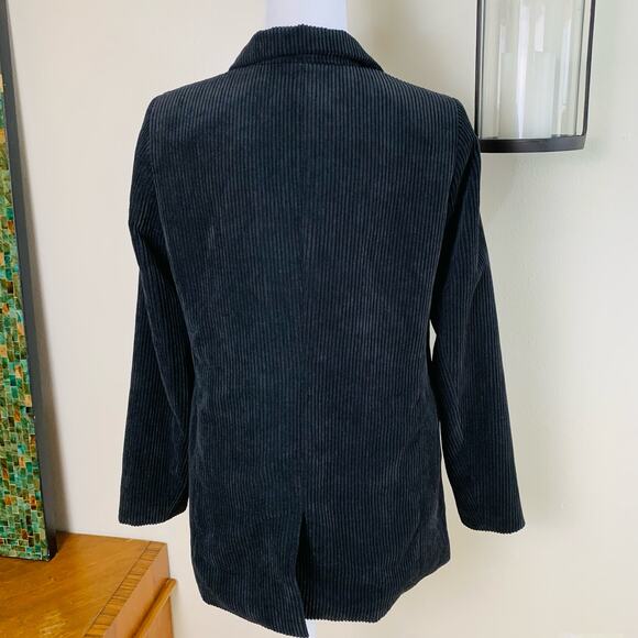 Banana Republic Size 6 Women's One Button Corduroy Blazer Jacket Black Business - Picture 10 of 12